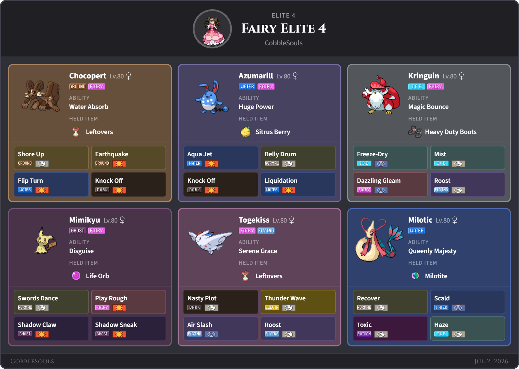 Fairy Elite Four team